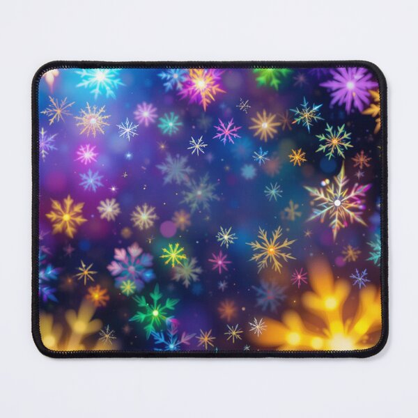 Item preview, Vibrant Multicolored Snowflakes on a Glowing Festive Winter Background designed and sold by PixelVibe782.