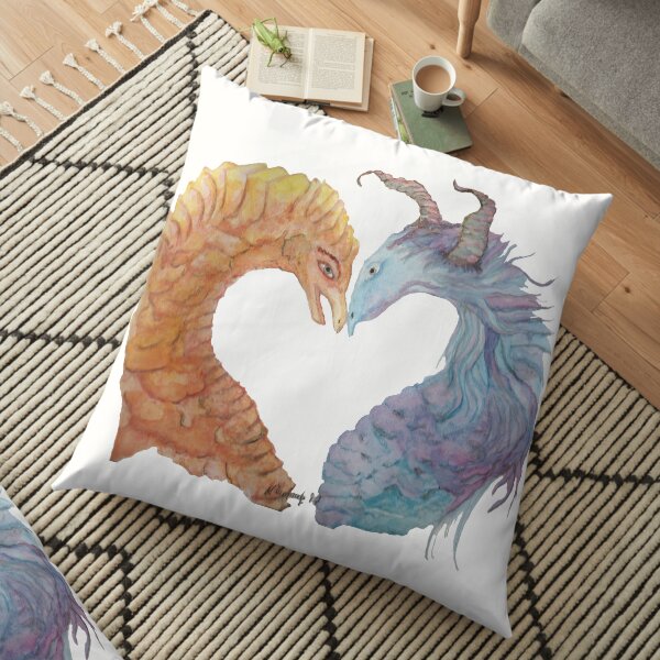 Dragonheart, fantasy series, watercolor Floor Pillow