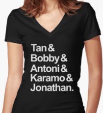 Tan Bobby Antoni Karamo & Jonathan Women's Fitted V-Neck T-Shirt