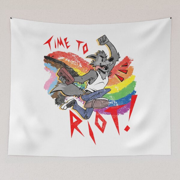 Item preview, Time To Riot Vintage Furry Pride Month Brick designed and sold by TiffanyGrave.