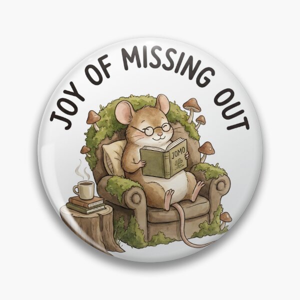 Item preview, Joy of Missing Out Funny Cottagecore Mouse Reading Book - JOMO Introvert Gift Tee designed and sold by bendypraetor0f.