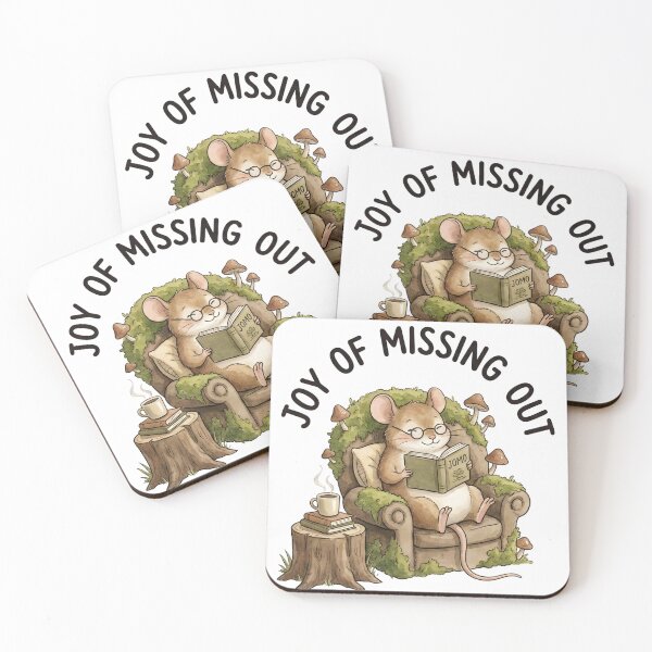 Item preview, Joy of Missing Out Funny Cottagecore Mouse Reading Book - JOMO Introvert Gift Tee designed and sold by bendypraetor0f.