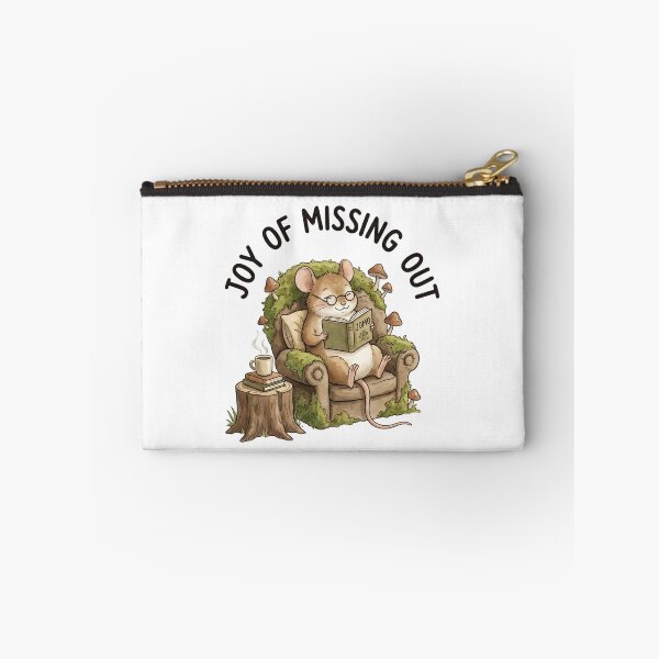 Item preview, Joy of Missing Out Funny Cottagecore Mouse Reading Book - JOMO Introvert Gift Tee designed and sold by bendypraetor0f.