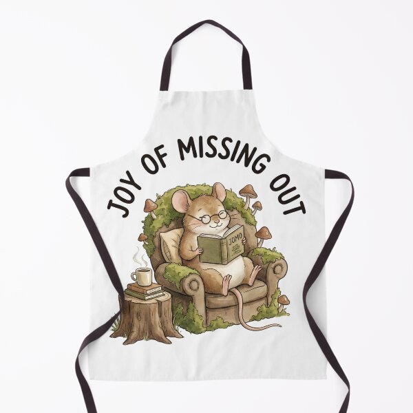 Item preview, Joy of Missing Out Funny Cottagecore Mouse Reading Book - JOMO Introvert Gift Tee designed and sold by bendypraetor0f.