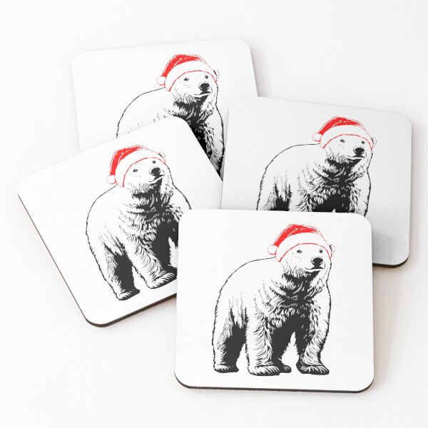 Artikelvorschau, Polarbar mit Weihnachtsmütze entworfen und verkauft von JollyCritters.