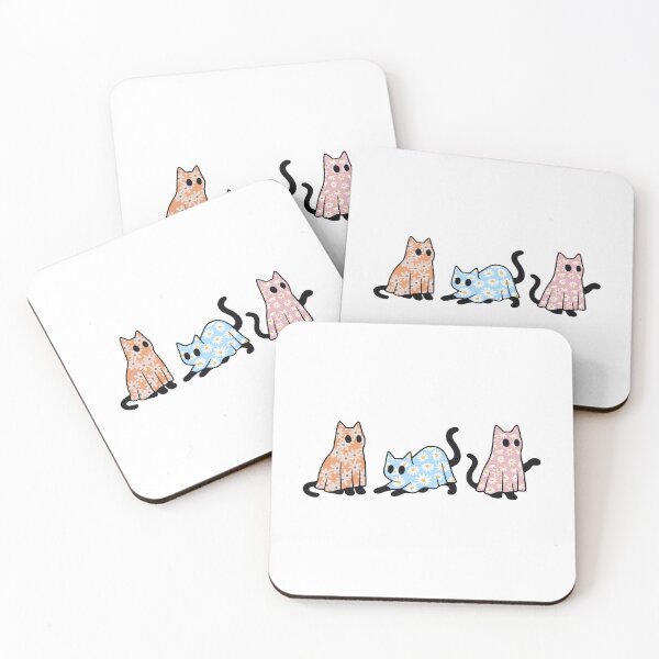 Item preview, Pack of floral ghost cats designed and sold by stellacreates.