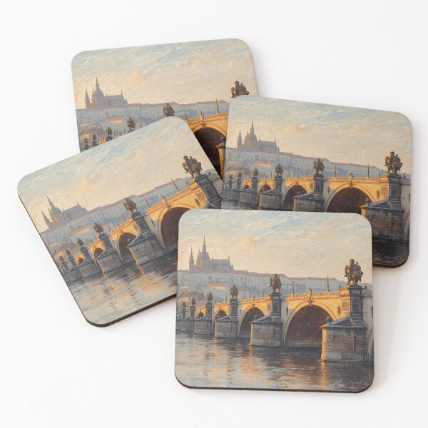Item preview, Prague Golden Sunrise Over Charles Bridge designed and sold by RkskArt.