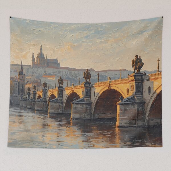 Item preview, Prague Golden Sunrise Over Charles Bridge designed and sold by RkskArt.