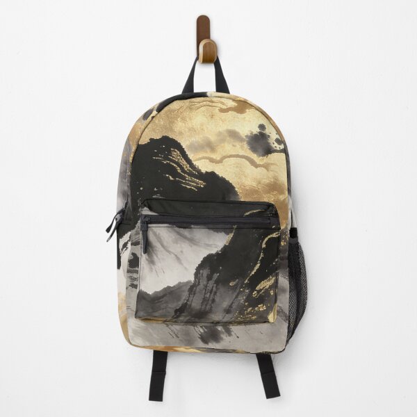 Item preview, Majestic Ink Mountains with Flowing Golden Clouds designed and sold by zzz888.