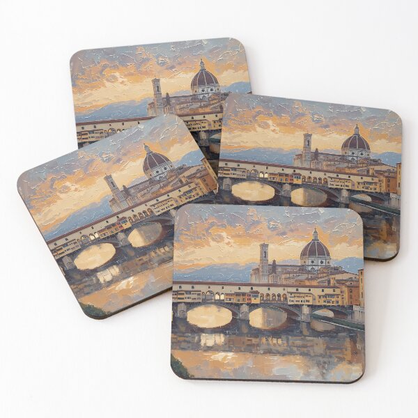 Item preview, Florence Italy Sunset over Ponte Vecchio designed and sold by RkskArt.