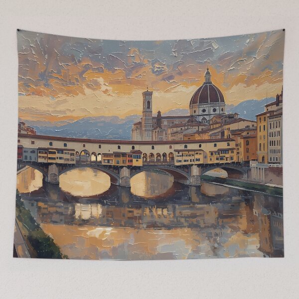 Item preview, Florence Italy Sunset over Ponte Vecchio designed and sold by RkskArt.