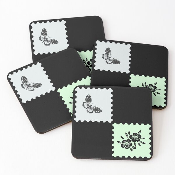 Item preview, Beautiful Garden on Stamps - Butterfly and Floral Silhouette Art designed and sold by AddyTae.