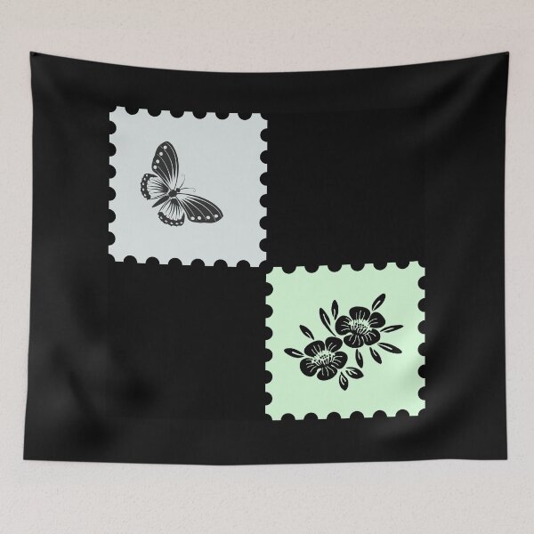 Item preview, Beautiful Garden on Stamps - Butterfly and Floral Silhouette Art designed and sold by AddyTae.