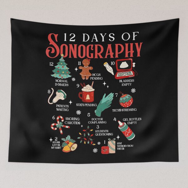 Item preview, Retro Funny 12 Days Of Sonography Ultrasound Tech Christmas  designed and sold by JEFDodsonArt.
