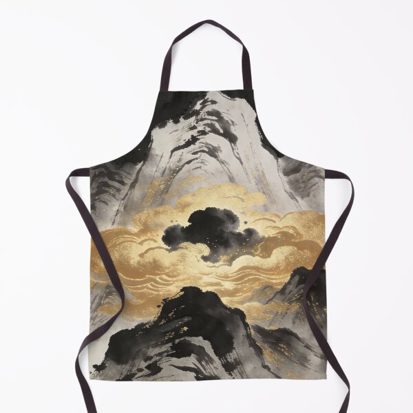 Item preview, Majestic Ink Mountains with Swirling Golden Mist designed and sold by zzz888.