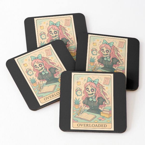 Item preview, Overloaded Skeleton Student Retro Cartoon Illustration designed and sold by JoysByTanja.
