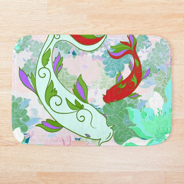 Item preview, Carpas Koi Yin Yang – Patrón floral zen japonés y pastel designed and sold by Herami.