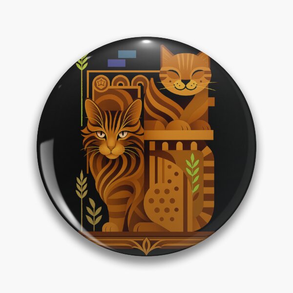Item preview, Golden Deco Cats – Luxe Feline Duo designed and sold by Sanctum Icons.