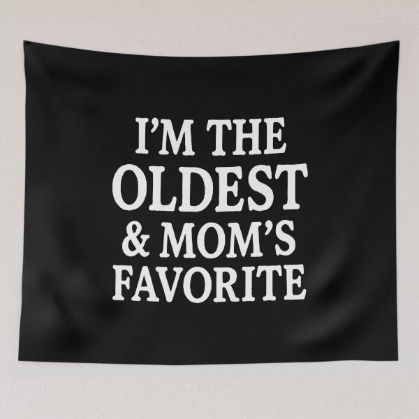 Item preview, I’m The Oldest and Mom’s Favorite PNG, Funny Sibling Quote Vintage Font, White Text Humor Shirt Design, Printable Sublimation File designed and sold by sssweetness.