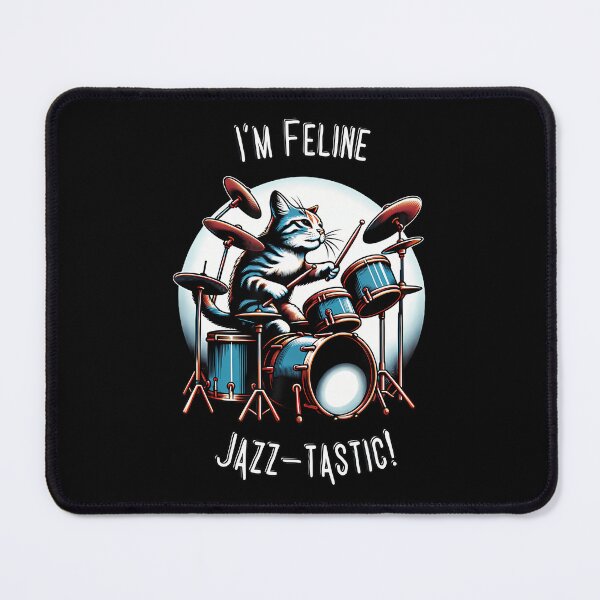 Item preview, I'M Feline Jazz-Tastic Funny Cute Cat Playing Drums designed and sold by VivanLaurel.