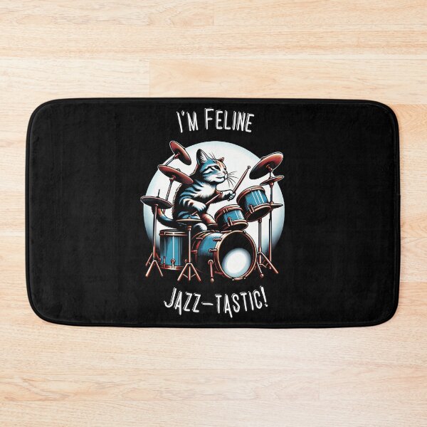 Item preview, I'M Feline Jazz-Tastic Funny Cute Cat Playing Drums designed and sold by VivanLaurel.