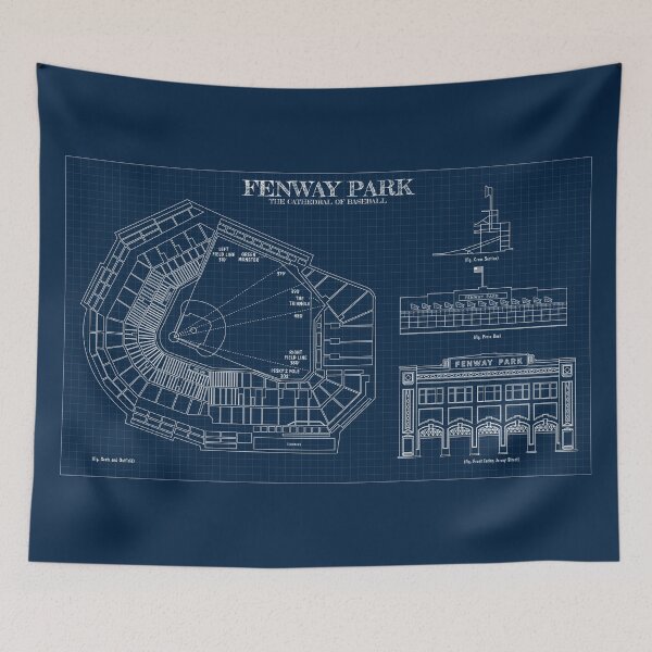 Item preview, Fenway Park. The Cathedral of Baseball (Navy Blueprint) designed and sold by BGALAXY.