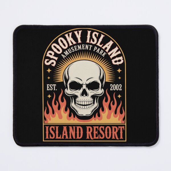 Item preview, Spooky Island Est 2002 Amusement Park Skull Halloween designed and sold by milanforbes.