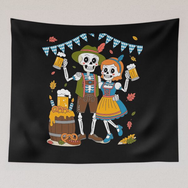 Item preview, Skeleton Couple Oktoberfest Costume - Beer Pretzel Sausage designed and sold by TiredPack.