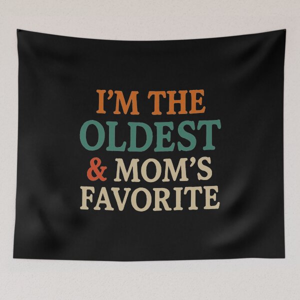 Item preview, I’m The Oldest and Mom’s Favorite PNG, Funny Sibling Quote Vintage Font, White Text Humor Shirt Design, Printable Sublimation File designed and sold by sssweetness.