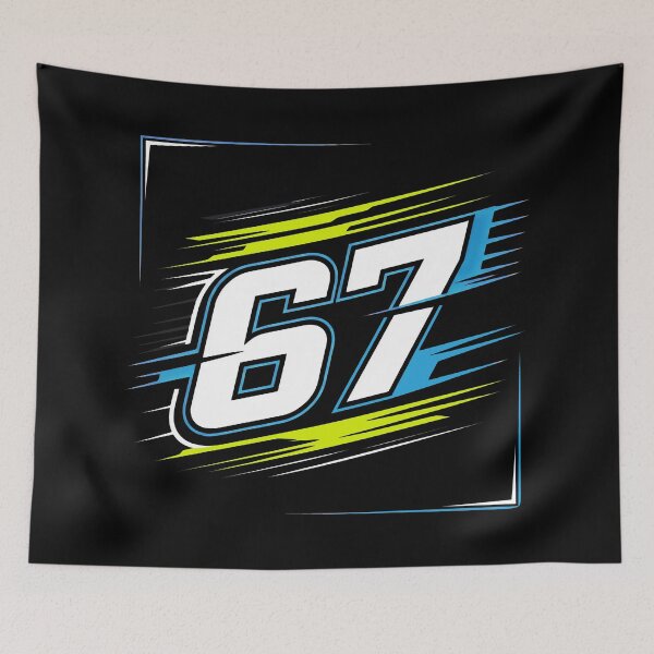 Item preview, Bold 67 Speed Graphic with Blue Motion Streaks and Black Background designed and sold by SplashTastic.