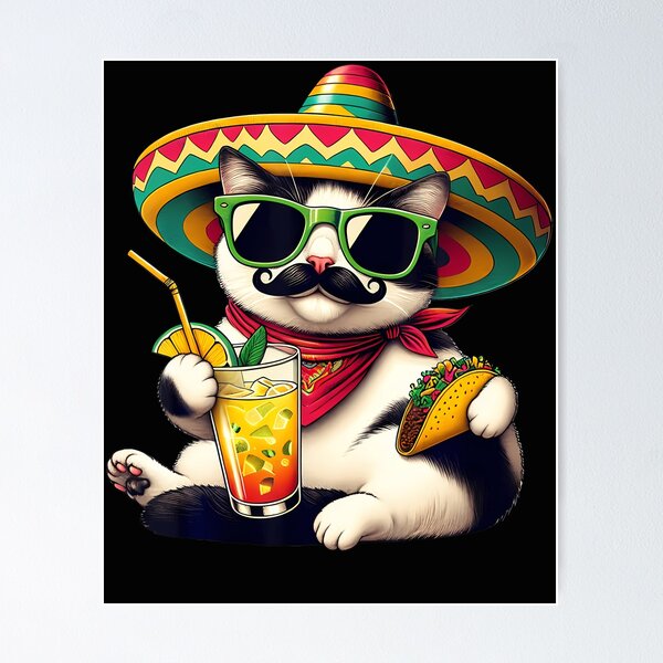 Item preview, Funny Cinco De Mayo Cat Lovers Tacos Fiesta Humor Funny Meow designed and sold by MarisolOndricka.