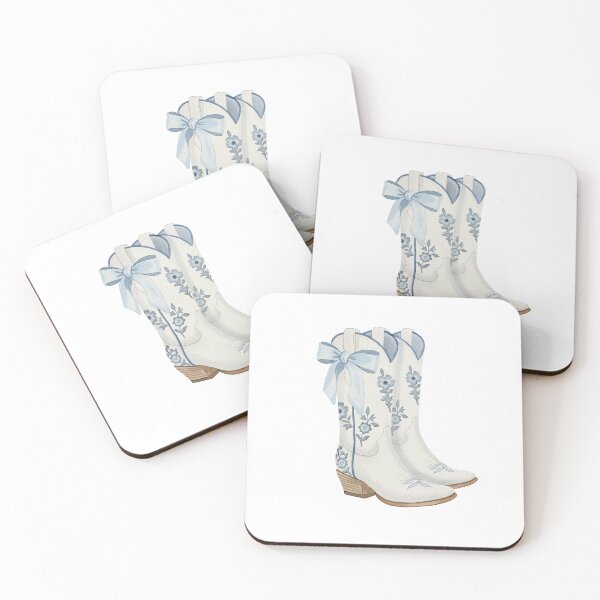 Item preview, Coquette Blue Cowboy Boots with Bows designed and sold by TidesofGraceArt.