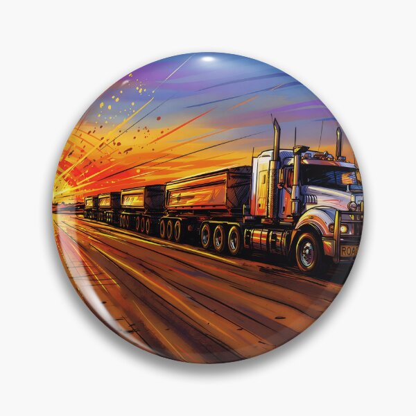 Item preview, Road Train at Sunrise – Australian Outback Trucking Artwork designed and sold by Campingtreats.
