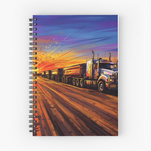 Item preview, Road Train at Sunrise – Australian Outback Trucking Artwork designed and sold by Campingtreats.