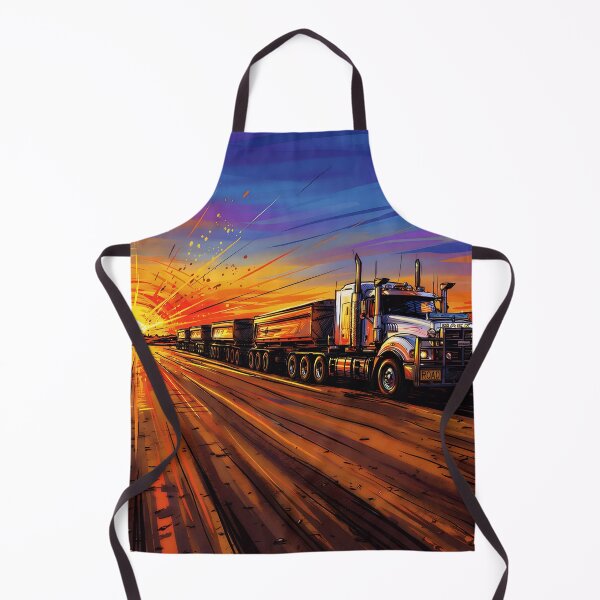 Item preview, Road Train at Sunrise – Australian Outback Trucking Artwork designed and sold by Campingtreats.
