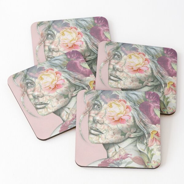 Item preview, 'Adore' illustration of a women with pink/maroon flowers designed and sold by SisGardner.