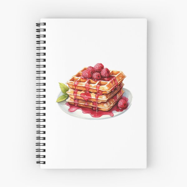 Item preview, "Raspberry Waffles | Raspberries Sticker | Sweet Berry Aesthetic Art" designed and sold by Mandayartstudio.
