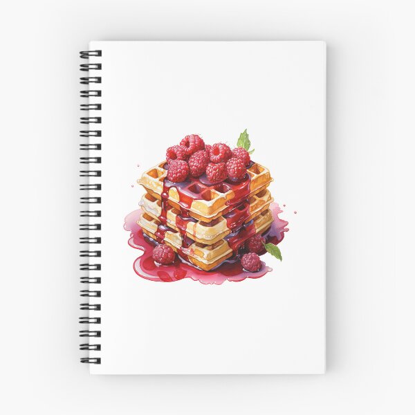 Item preview, "Raspberry Waffles | Raspberries Sticker | Sweet Berry Aesthetic Art" designed and sold by Mandayartstudio.