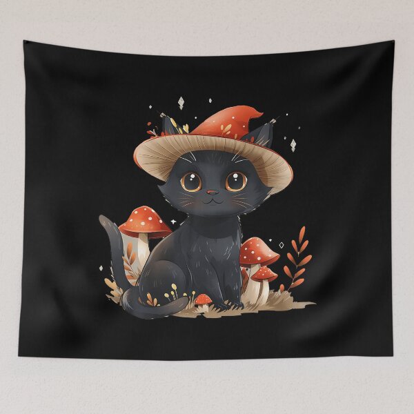Item preview, Cute Cottagcore Cat Mushroom Hat Grunge Aesthetic Vintage designed and sold by AdellBridgett.