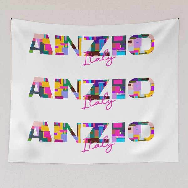 Item preview, Anzio, Italy, Vibrant Abstract City Typography Art designed and sold by Wanderful-roads.