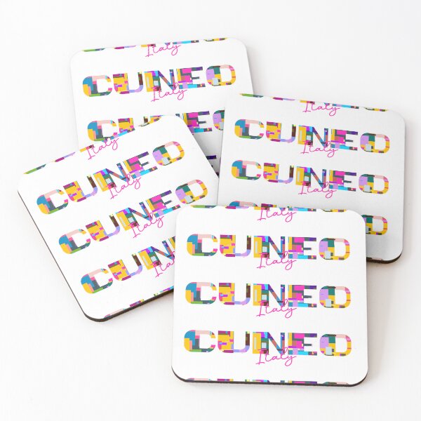 Item preview, Cuneo, Italy, Vibrant Abstract City Typography Art designed and sold by Wanderful-roads.