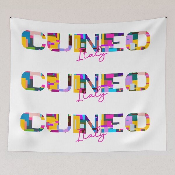 Item preview, Cuneo, Italy, Vibrant Abstract City Typography Art designed and sold by Wanderful-roads.