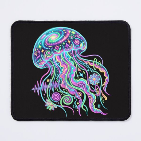 Item preview, Psychedelic Jellyfish Neon Festival Rave Gear Trippy Space Ocean Tee designed and sold by auxincaftan0o.