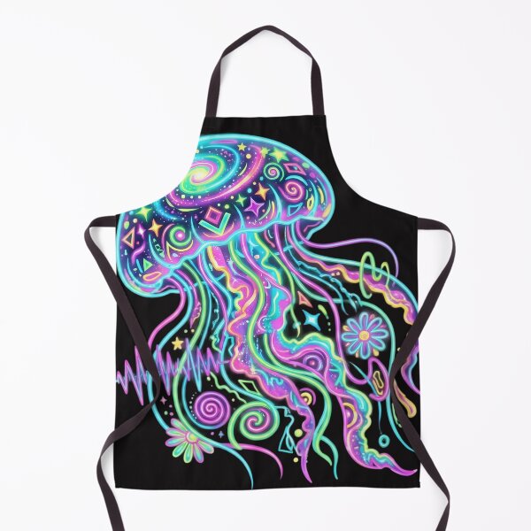 Item preview, Psychedelic Jellyfish Neon Festival Rave Gear Trippy Space Ocean Tee designed and sold by auxincaftan0o.