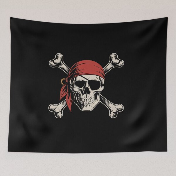 Item preview, Pirate Skull Crossbones Pirate Flag  designed and sold by TiredPack.