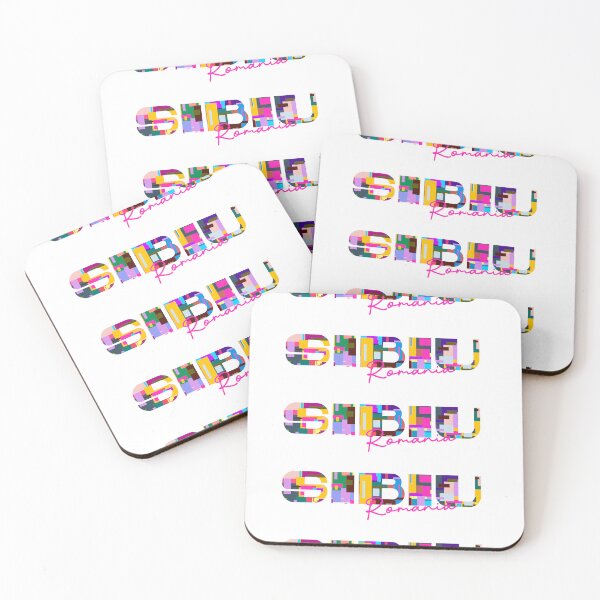 Item preview, Sibiu, Romania, Vibrant Abstract City Typography Art designed and sold by Wanderful-roads.