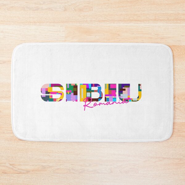 Item preview, Sibiu, Romania, Vibrant Abstract City Typography Art designed and sold by Wanderful-roads.