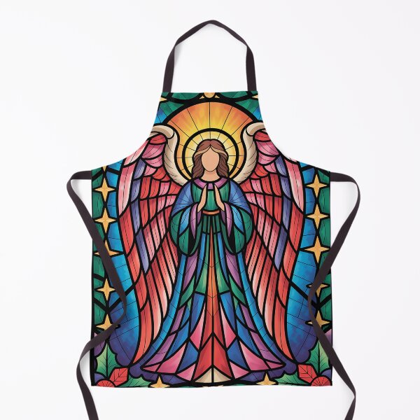 Item preview, Colorful Stained Glass Angel – Vibrant Spiritual Artwork with Wings and Radiant Light designed and sold by Beamiverse.