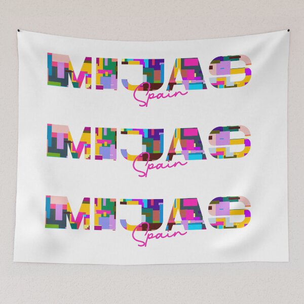 Item preview, Mijas, Spain, Vibrant Abstract City Typography Art designed and sold by Wanderful-roads.
