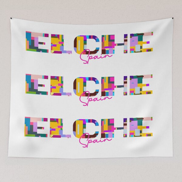 Item preview, Elche, Spain, Vibrant Abstract City Typography Art designed and sold by Wanderful-roads.